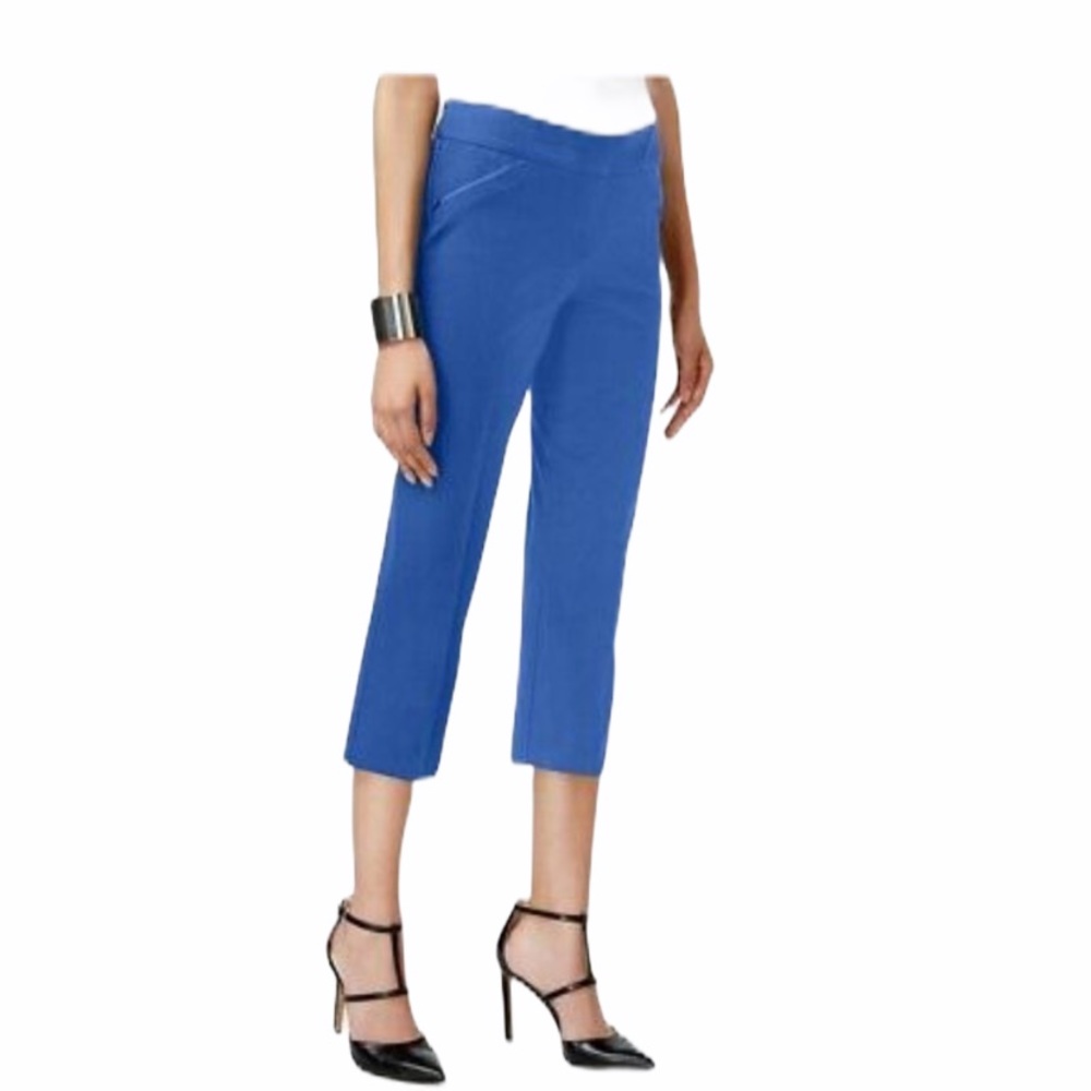 Alfani Comfort Waist Ankle Pants Stormy Sea Blue Multiple Sizes